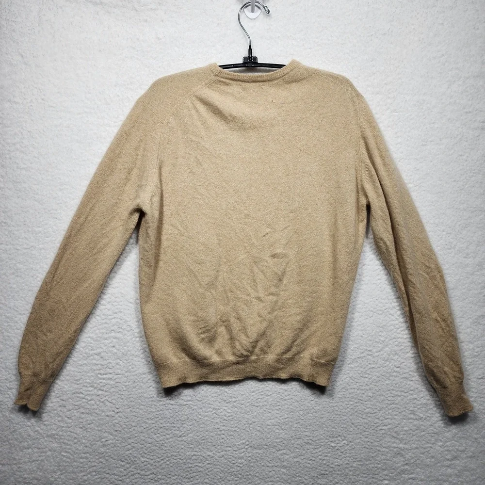 Vintage Pringle of Scotland 100% Cashmere Crewneck Sweater Tan Beige Size 42 - Picture 2 of 7